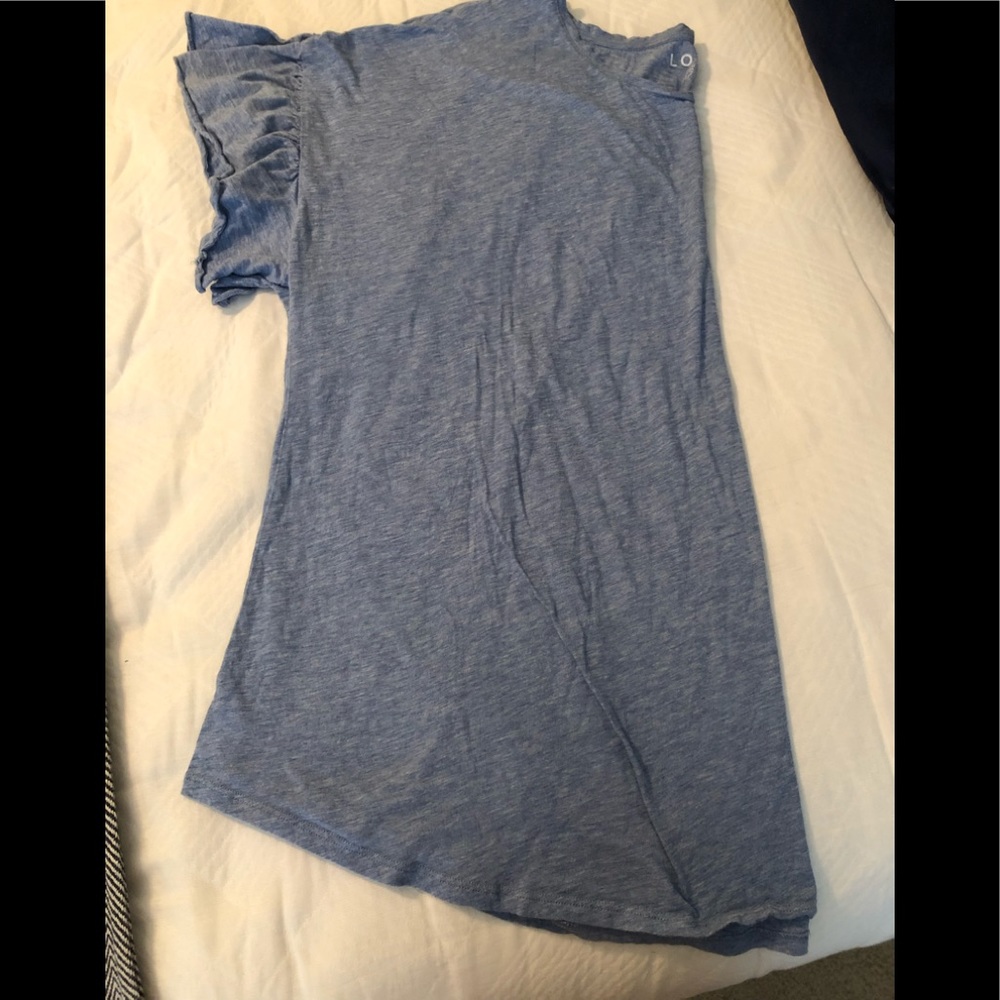 Loft super soft tee with ruffled sleeves!